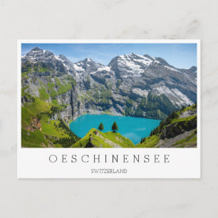 Cartão Postal Lago alpino Oeschinensee na Suíça