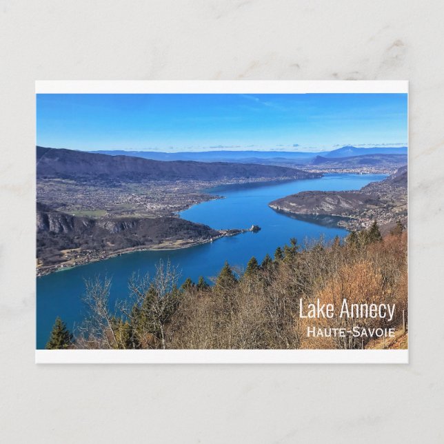 Cartão Postal Lago Annecy, Haute-Savoie, Alpes Franceses (Frente)