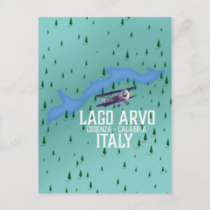 Cartão Postal lago arvo mapa de viagem Itália