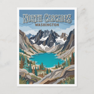 Cartão Postal Lago Azul Winthrop Washington