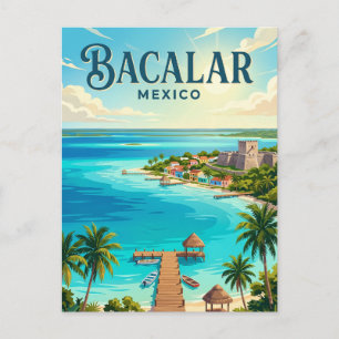 Cartão Postal Lago Bacalar (Laguna dos Sete Cores) México