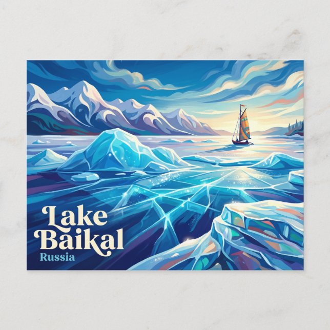 Cartão Postal Lago Baikal Rússia (Frente)