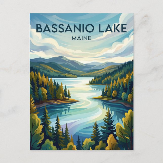 Cartão Postal Lago Bassanio EUA (Frente)