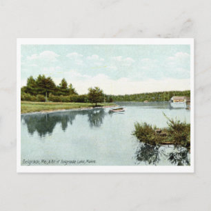 Cartão Postal Lago Belgrado, Maine 1910 Vintage