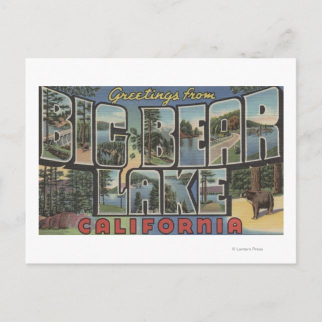 Cartão Postal Lago Big Bear, Califórnia - Grande Cena Letra 2 (Frente)