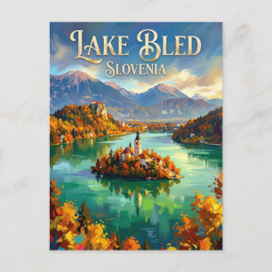 Cartão Postal Lago Bled Eslovênia