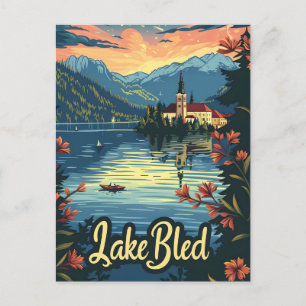 Cartão Postal Lago Bled Eslovênia