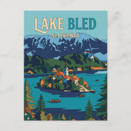 Cartão Postal Lago Bled (Ilha Bled) Eslovênia