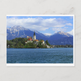 Cartão Postal Lago Bled Island - o tesouro da Eslovênia