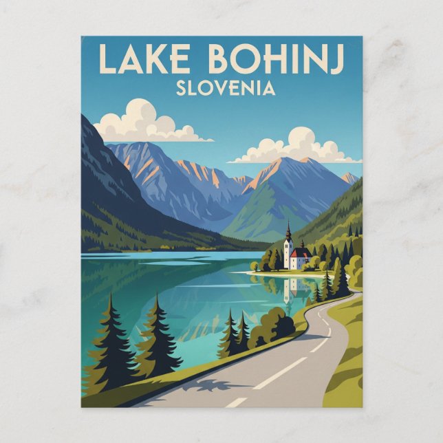 Cartão Postal Lago Bohinj Eslovênia (Frente)