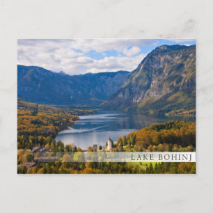 Cartão Postal Lago Bohinj na Eslovênia no outono