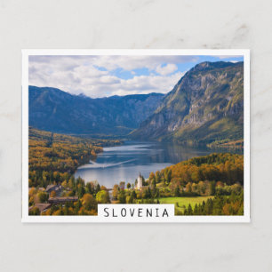 Cartão Postal Lago Bohinj na Eslovênia no outono