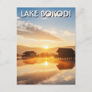 Cartão Postal Lago Bokodi Hungria Pôr do Sol