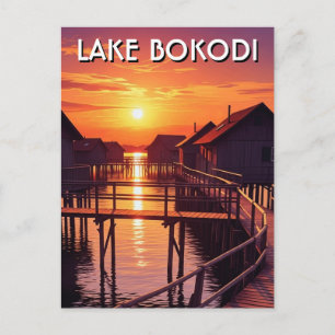 Cartão Postal Lago Bokodi Hungria Pôr do sol