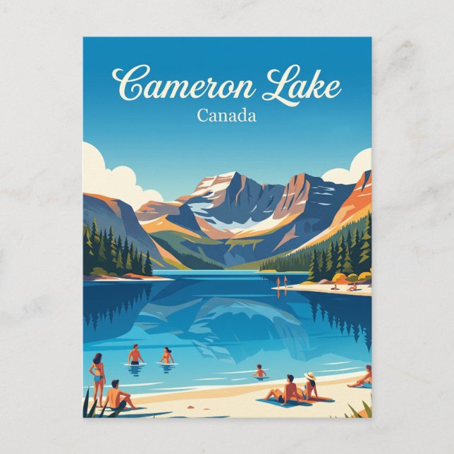 Cartão Postal Lago Cameron Canadá (Frente)