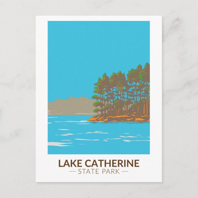 Cartão Postal Lago Catherine State Park Arkansas Vintage (Frente)