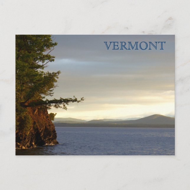 Cartão Postal Lago Champlain, de Shelburn Fazendas, VT (Frente)