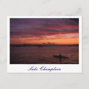 Cartão Postal Lago Champlain Sunset Paddler