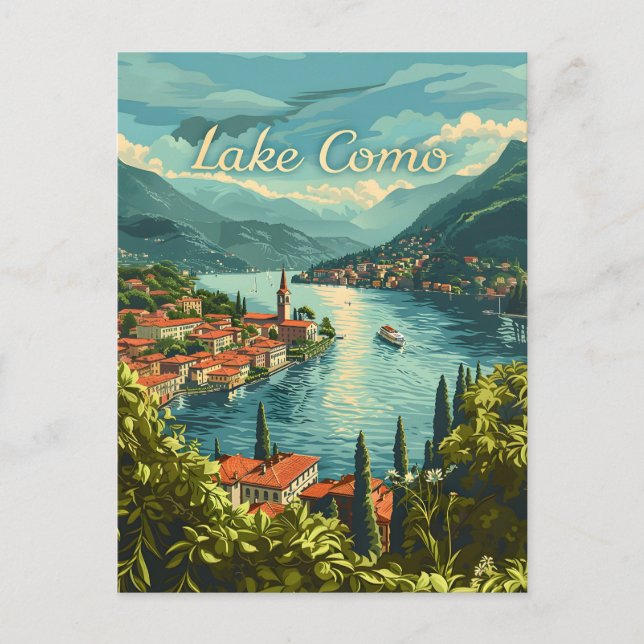 Cartão Postal Lago Como (Frente)