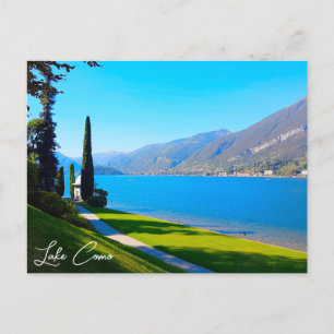 Cartão Postal Lago Como Bellagio Walkway Itália