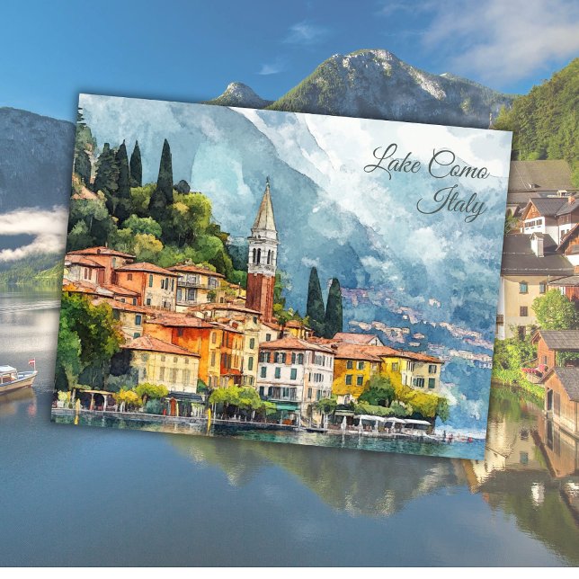 Cartão Postal Lago Como Itália Vacina Europa Art Keepsaame (Criador carregado)