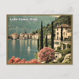Cartão Postal Lago Como, Itália Vintage Postcard