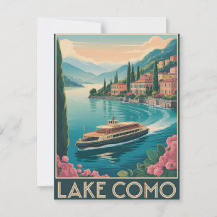 Cartão Postal Lago Como Vintage