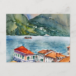 Cartão Postal Lago Como Watercolor
