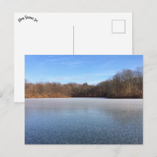Cartão Postal lago congelado como estrelas
