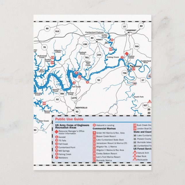 Cartão Postal Lago Cumberland (Frente)