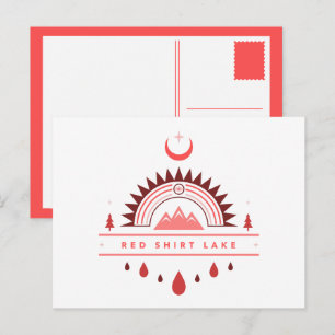 Cartão Postal lago da camisa vermelha alasca arco-íris lua