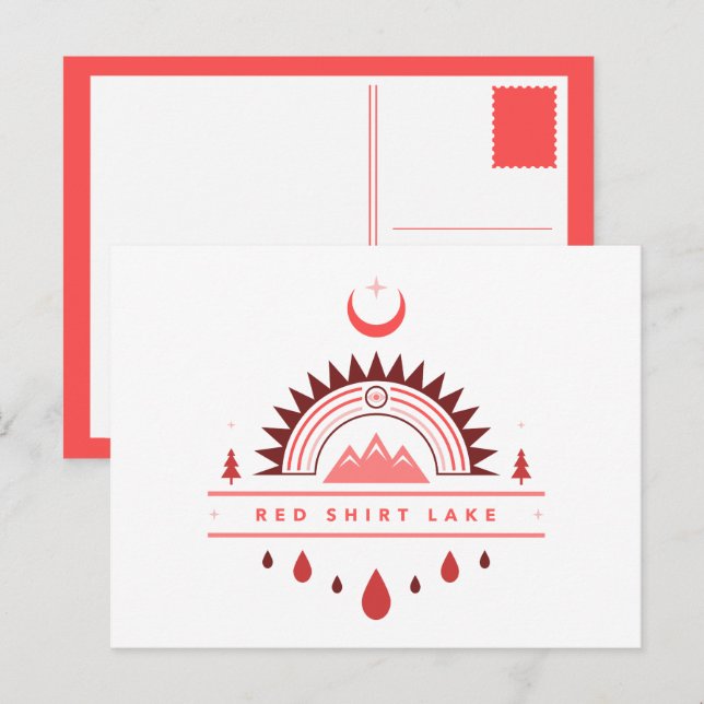 Cartão Postal lago da camisa vermelha alasca arco-íris lua (Frente/Verso)