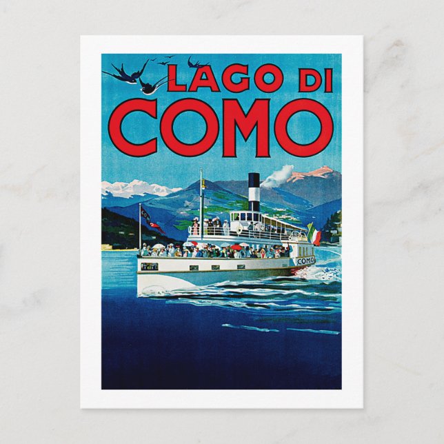 Cartão Postal Lago de Como (Frente)