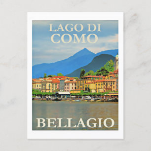 Cartão Postal Lago de Como, Bellagio, Itália