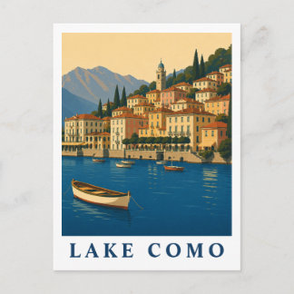 Cartão Postal Lago de Como Itália Viagem Antiga Lagos Italianos