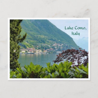 Cartão Postal "Lago de Como, Itália/ Vila do outro lado do lago"