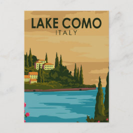 Cartão Postal Lago de Como Itália Vintage