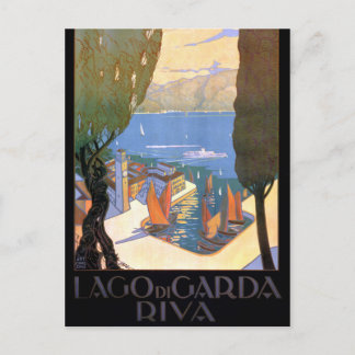 Cartão Postal Lago de Garda Lago Garda Poster vintage Restaurado