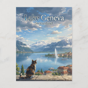 Cartão Postal Lago de Genebra Suíça