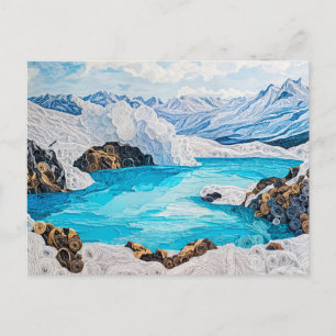 Cartão Postal Lago de Montanha Glacial em Estilo Quilling