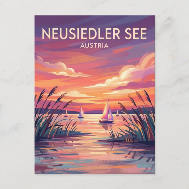 Cartão Postal Lago de Neusiedl Áustria (Frente)