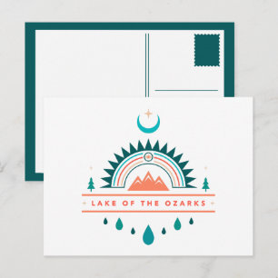 Cartão Postal lago de ozarks boho lua arco-íris