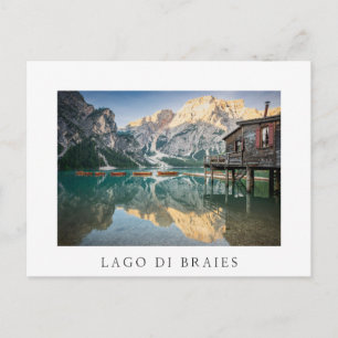 Cartão Postal Lago di Braies, Dolomites, Itália