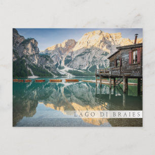 Cartão Postal Lago di Braies, Dolomites, Itália