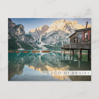Cartão Postal Lago di Braies, Dolomites, Itália
