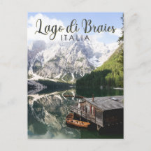 Lago di Braies Itália Viagem Art Vintage
