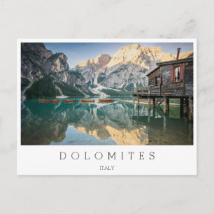 Cartão Postal Lago di Braies nos Dolomites na Itália