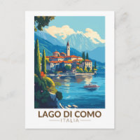Lago di Como Itália Lombardia Viagem Arte Vintage