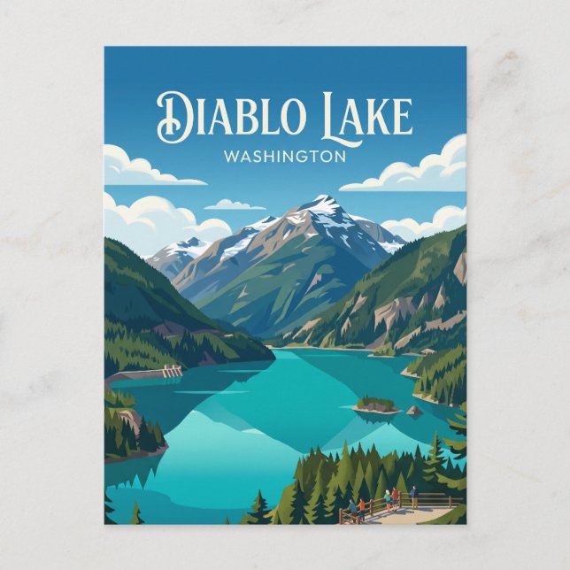 Cartão Postal Lago Diablo EUA (Frente)