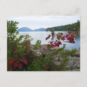 Cartão Postal Lago Eagle e Folhas de Bordo Vermelho I